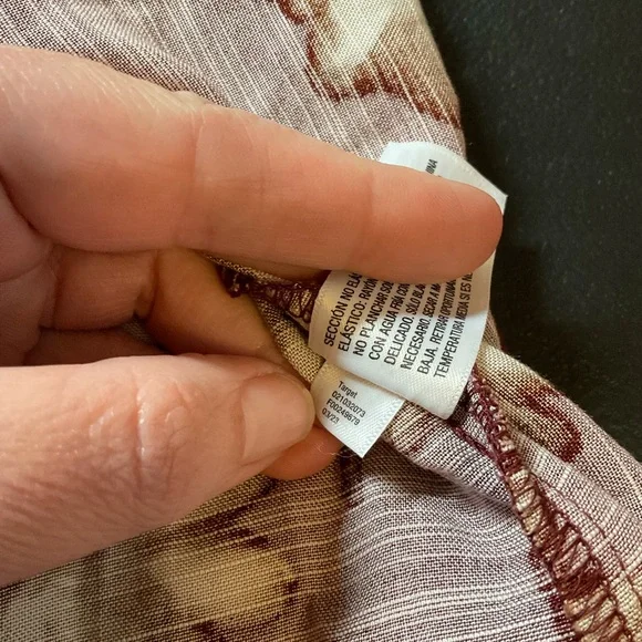 Ava & Viv Size 2X Dress Rust Brown SMOCKED FLORAL MIDI DRESS Long Sleeve V Neck - Picture 8 of 9